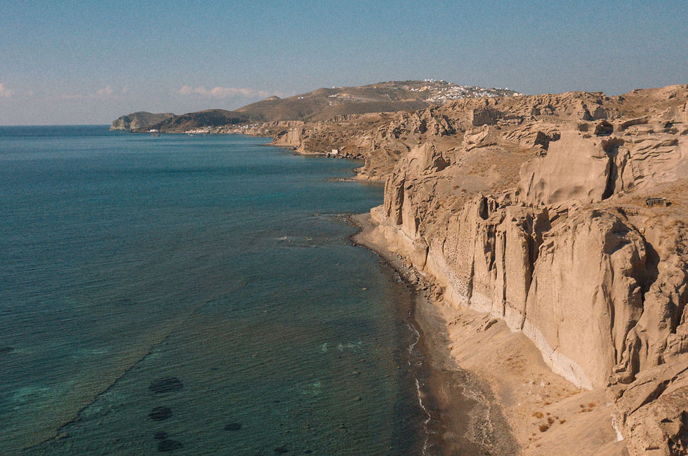 Vlychada Beach Santorini with striking lunar-like rock formations