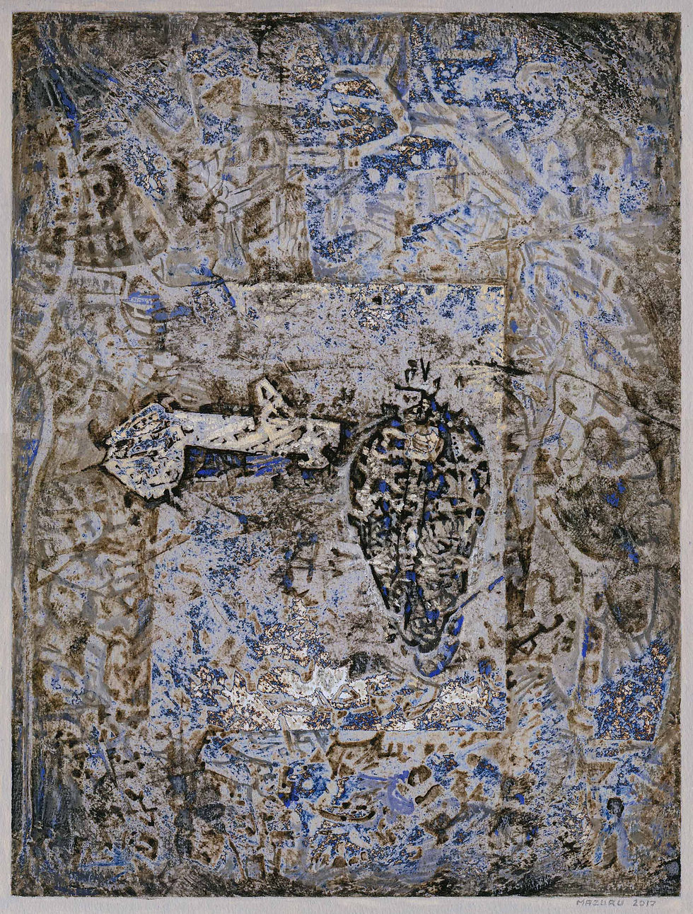 D561 Traces III, 2014-2017, acrylique sur impression jet d’encre, 36,4 x 27,3 cm