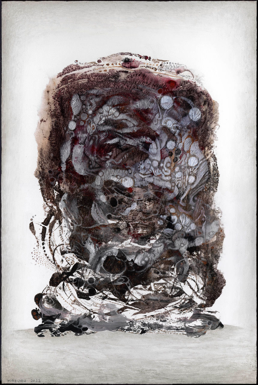 D873 Développement libre, 2022, acrylique et encre de chine sur carton, 38 x 25,5 cm