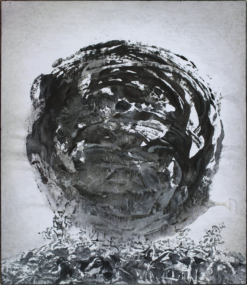 D893 Légère lourdeur, 2023, acrylique et encre de chine, 39,1 x 34,1 cm