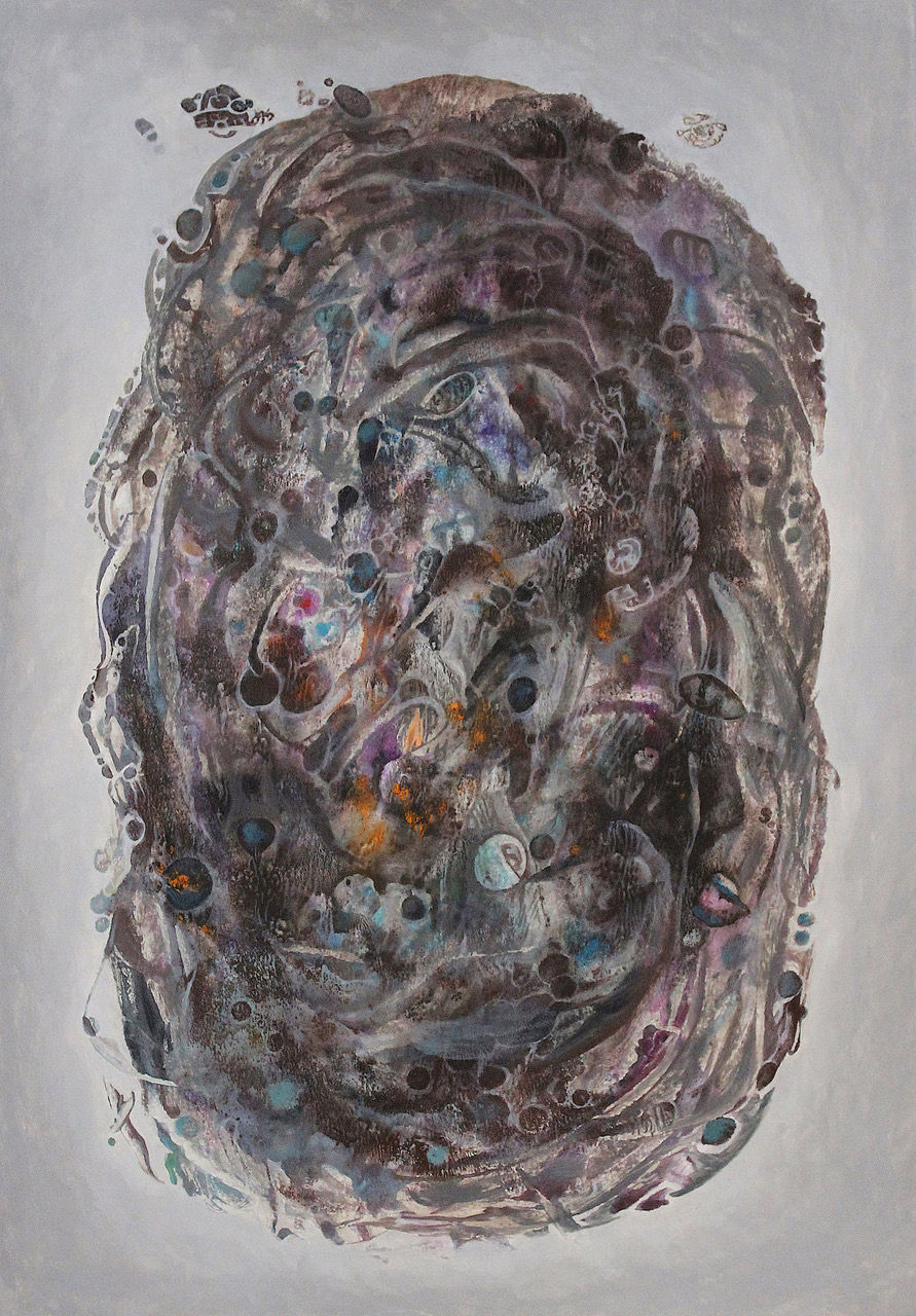 D887 Ronde organique VIII, 2023, acrylique sur carton, 69,8 x 48,3 cm
