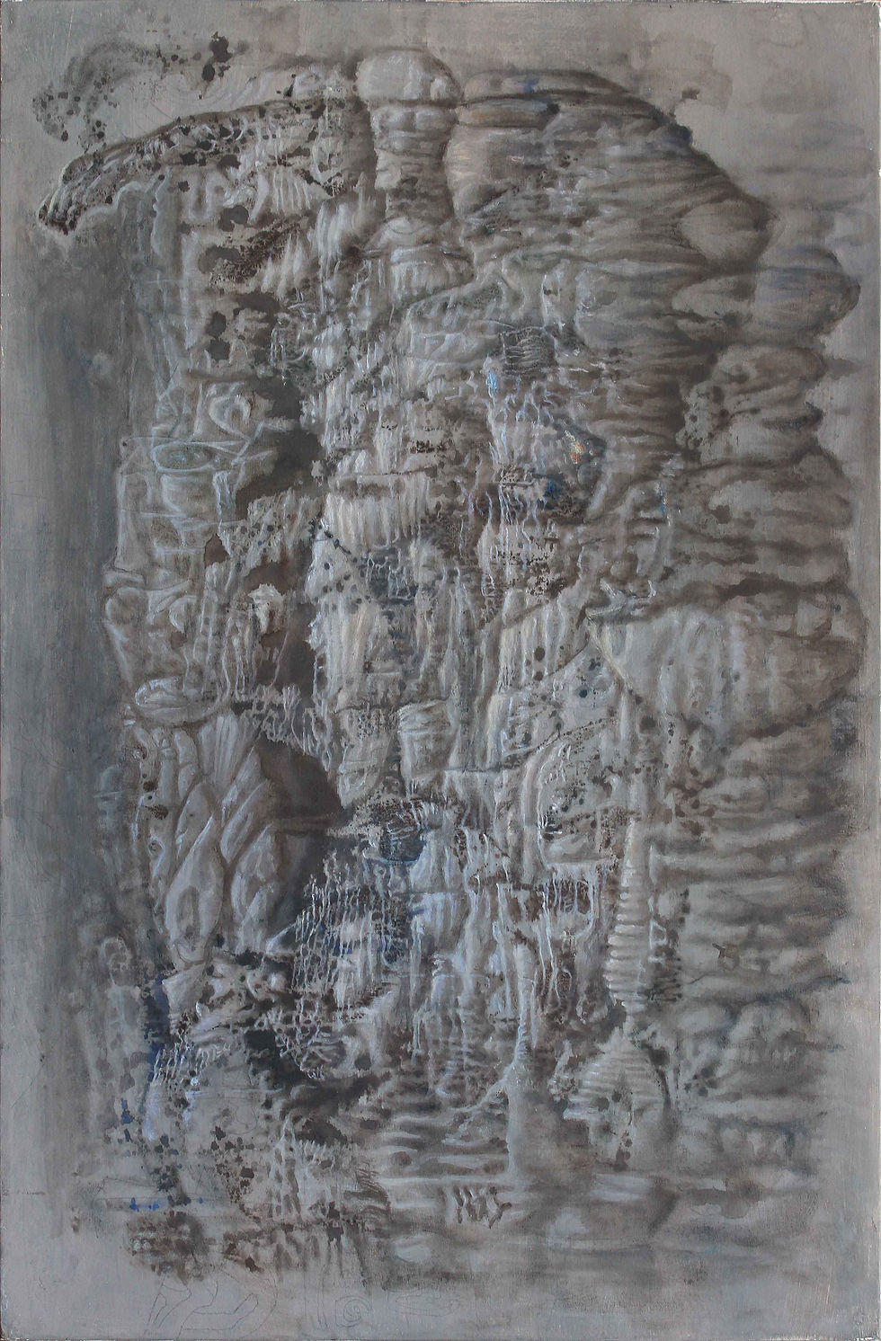 H189 Le rocher de sisyphe, 2017, huile sur bois, 61x40cm