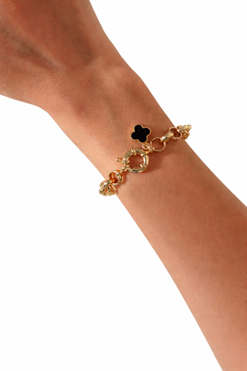 Black Clover Bracelet Adjustable Minimal Elegant Fashion Jewelry Gift for Her