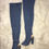 Thumbnail: Light Blue Denim High Rise Boots