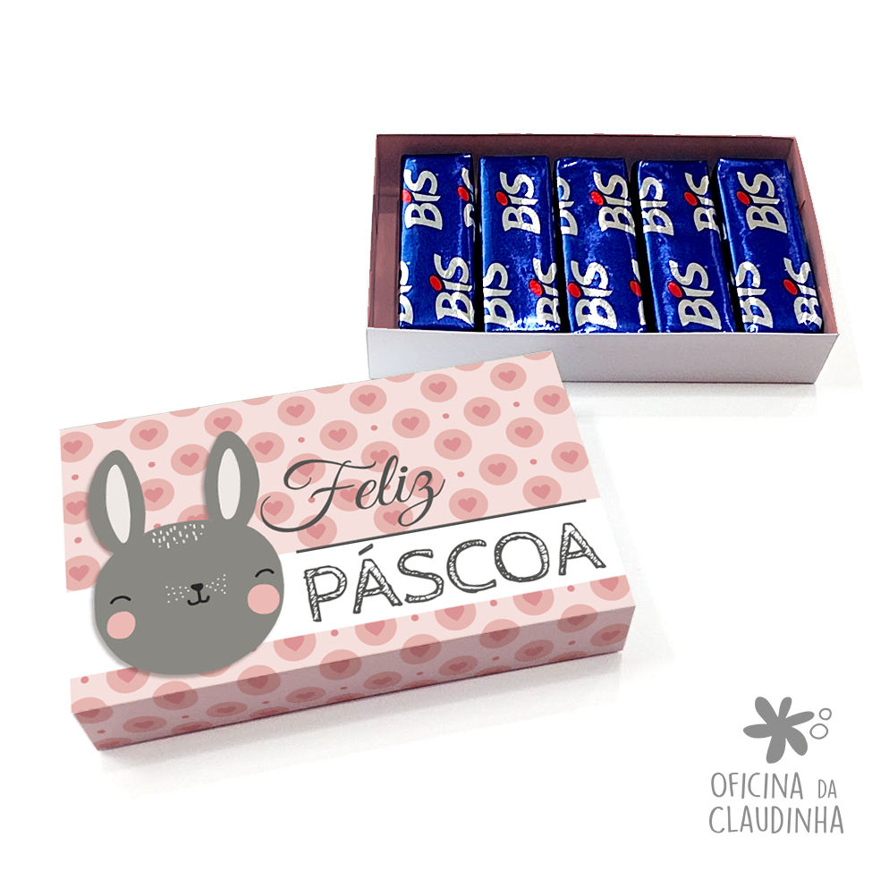 Caixa de Páscoa para 5 Bis - Coelho Fofo
