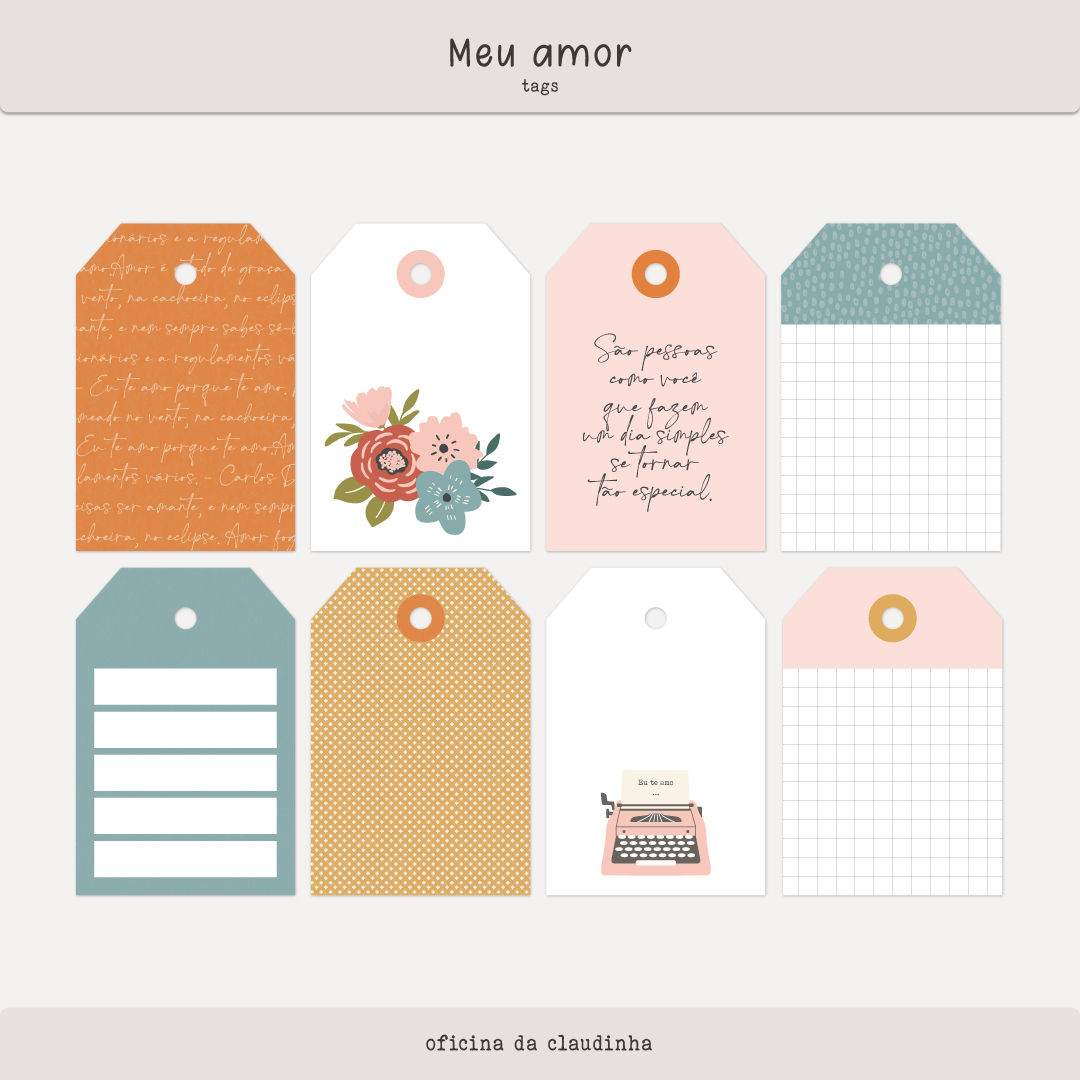 Meua amor | Tags impressas