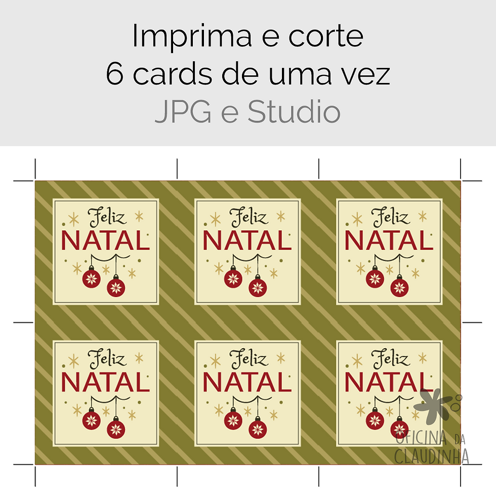 Miniatura: Card Feliz Natal 08 - Vintage Vermelho e Verde