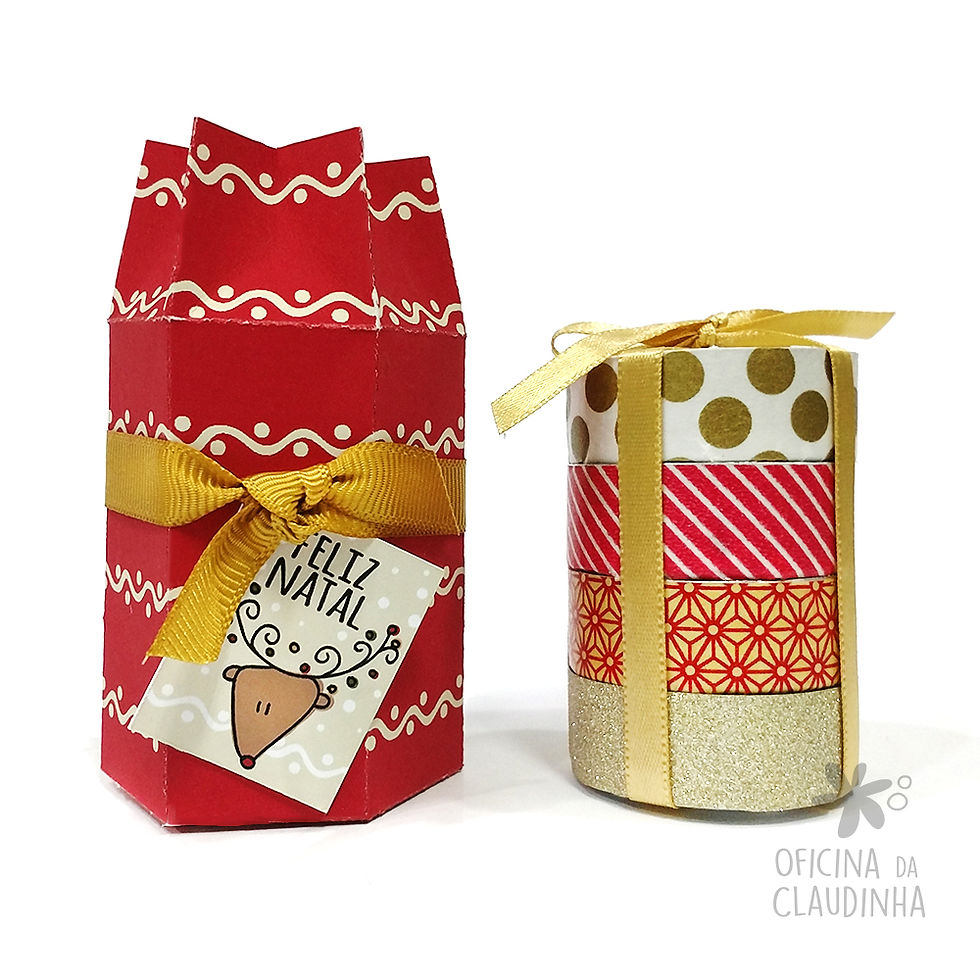 Miniatura: Caixa para 4 velas - Vermelho Ondas e Pontos