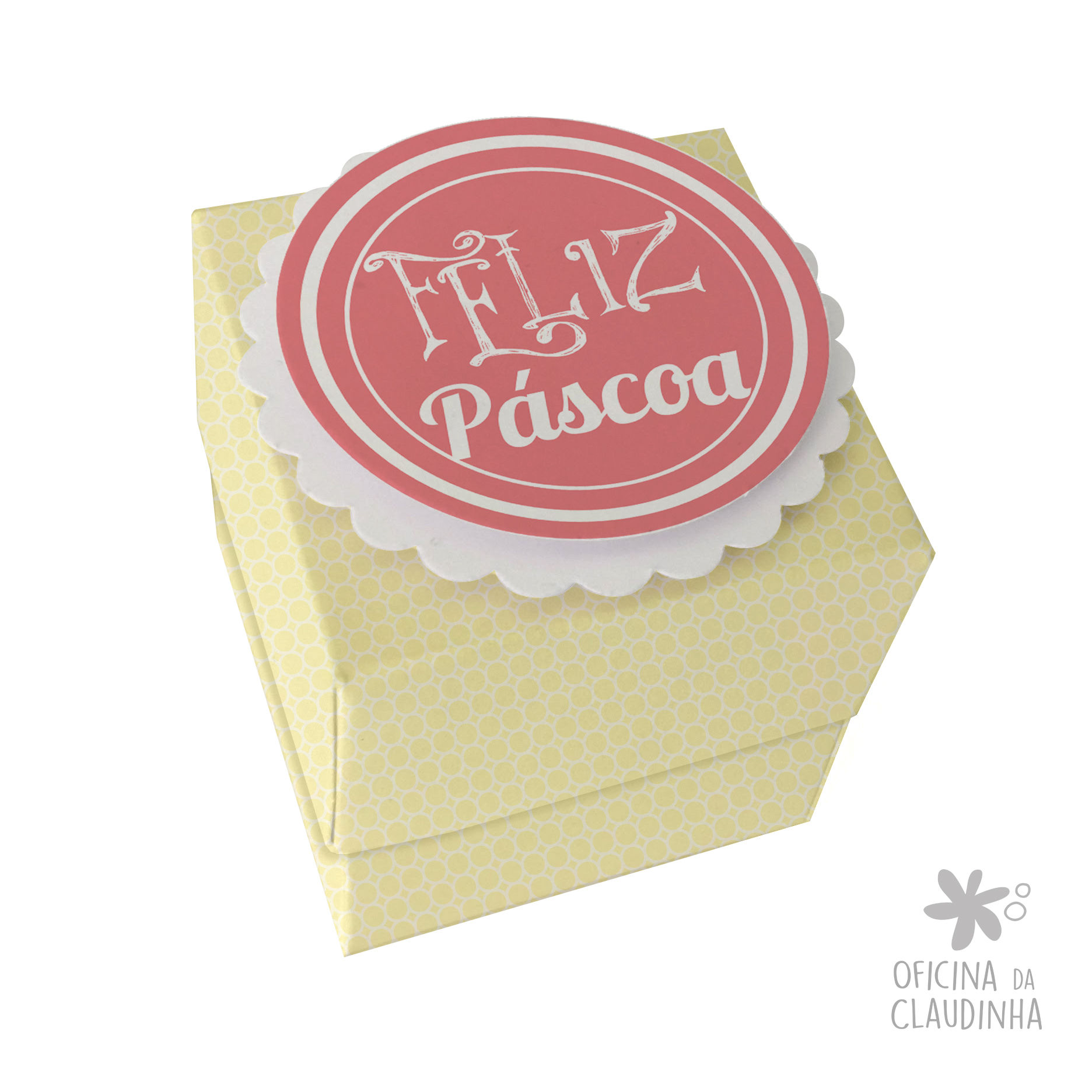 Caixa de Páscoa para 1 Ferrero Rocher - Delicatesse Amarelo