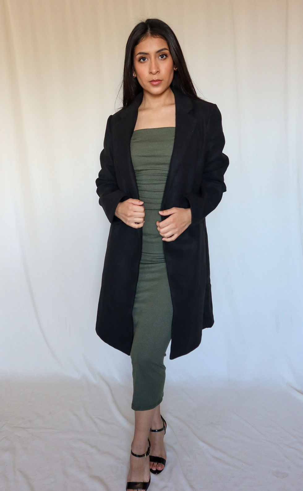 Long Fleece Coat Black