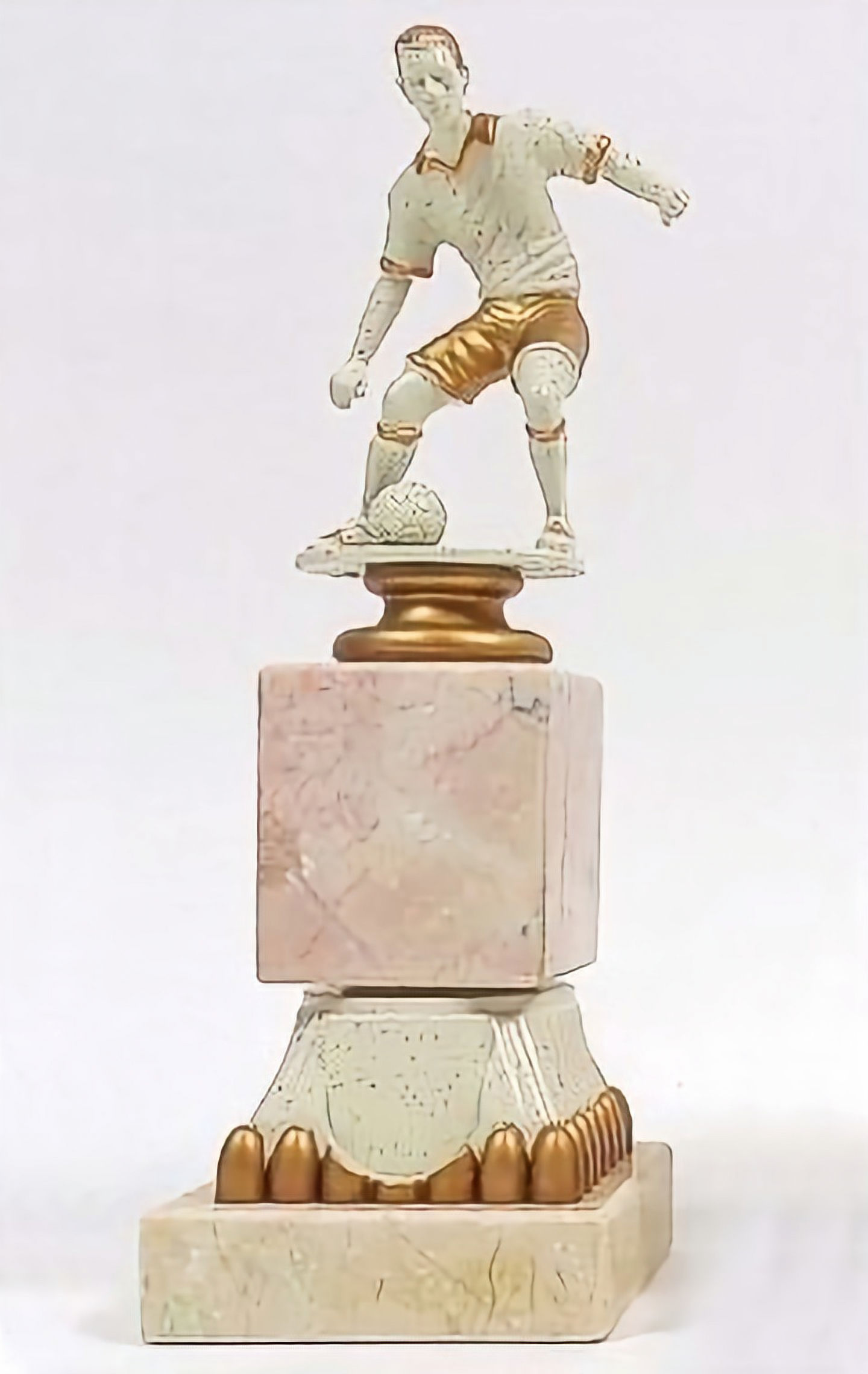 Sandstone Footballer on Marble Base