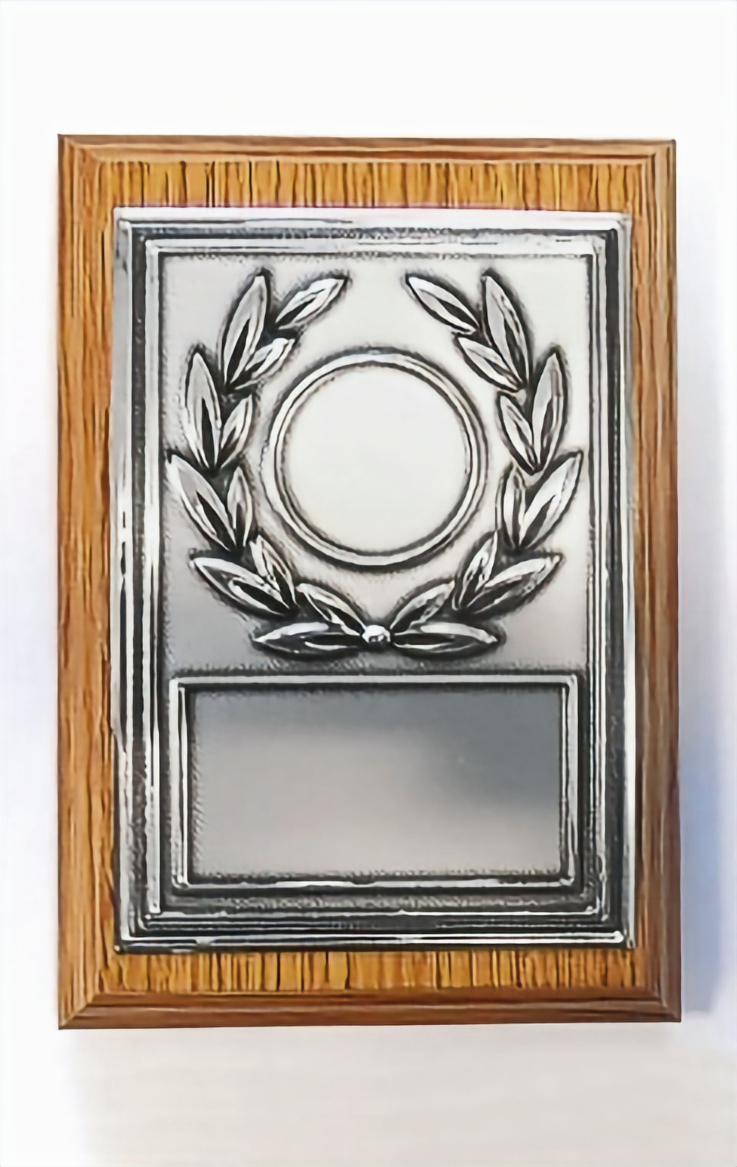 Lightwood Plaque with Silver Aluminium Front