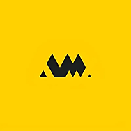 Ask More Coaching Logo, thick black letters A M on a bright yellow background