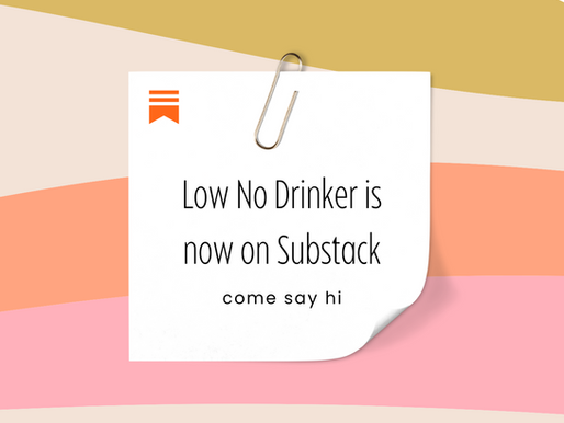 Substack logo on a colourful background - Low No Drinker is now on Substack