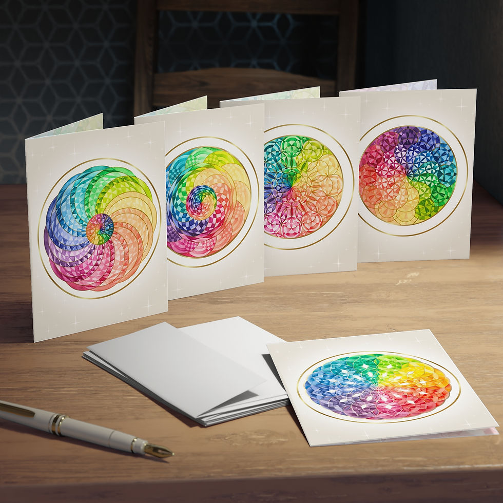 Thumbnail: ✧ Light Blessings ✧ - Set of Sacred Greeting Cards (5-Pack)