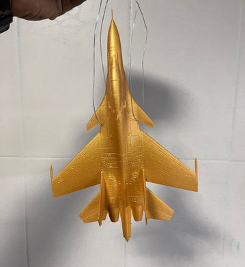 3D printed fighter jet scale model.