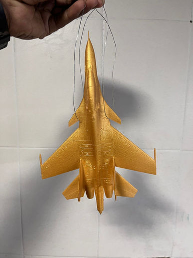 3D printed fighter jet scale model.