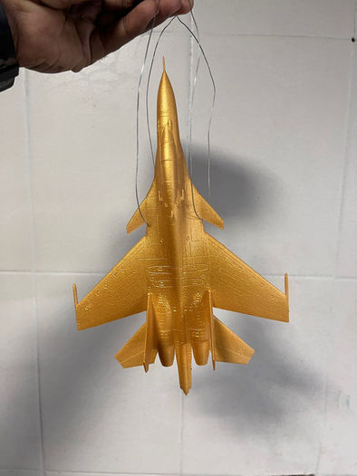3D printed fighter jet scale model.