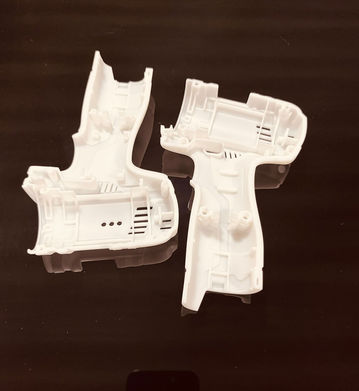 White 3D printed mechanical connector component.