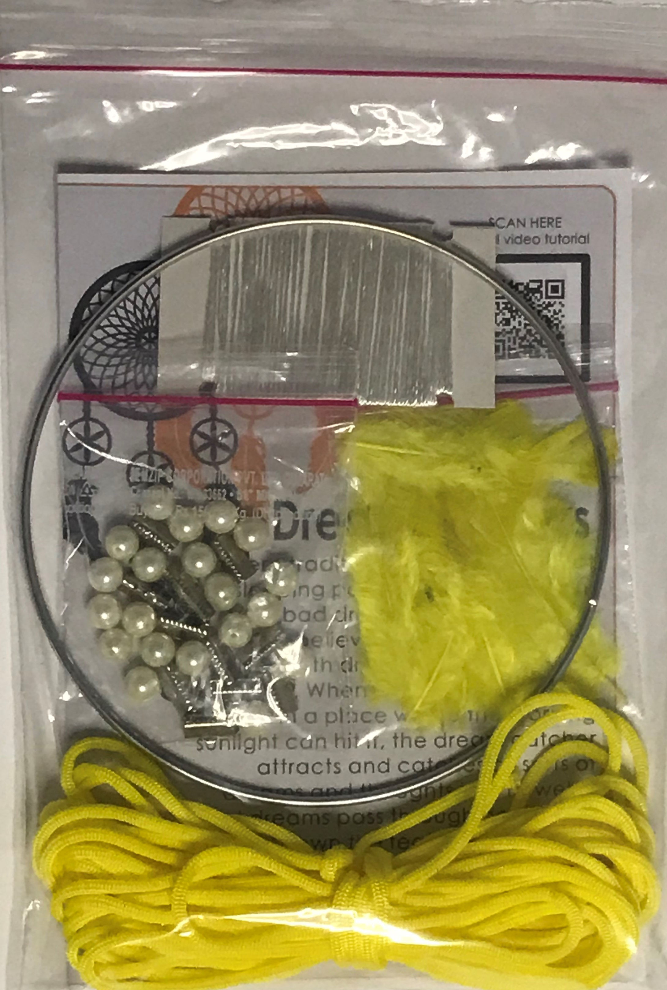 Kit de fabricación de atrapasueños de bricolaje (amarillo)