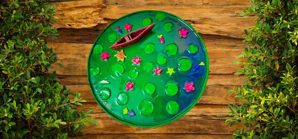 Lotus Pond Resin Art made using The Brown Box craft kit