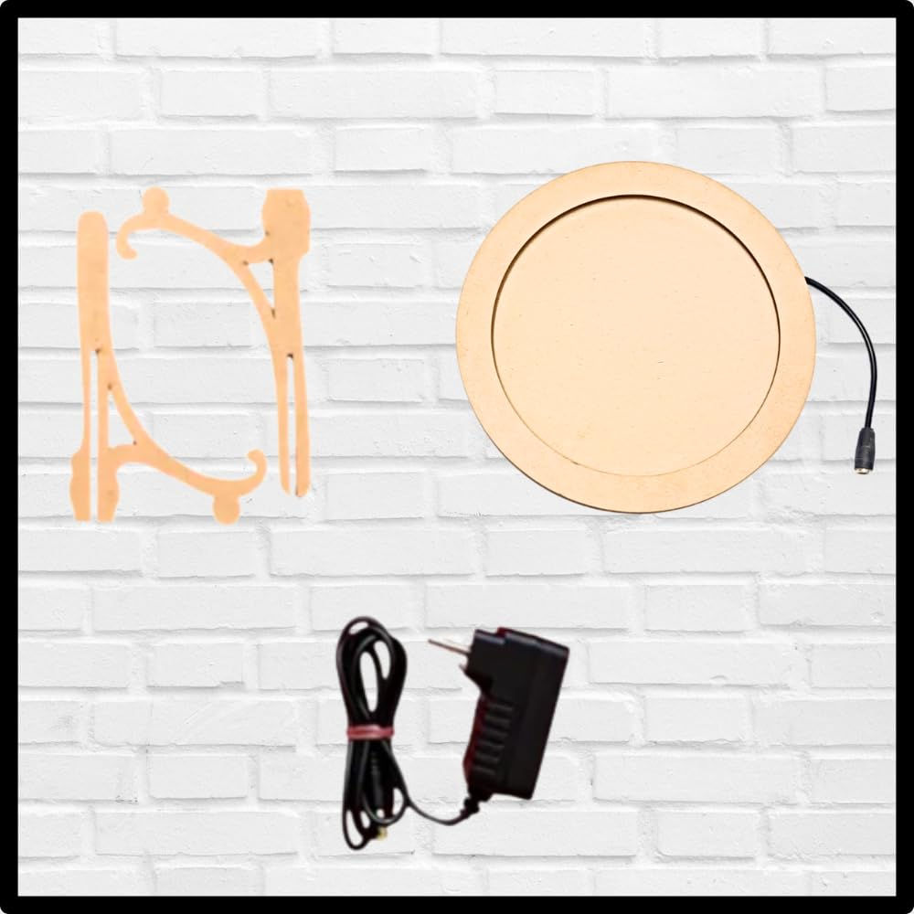 Wooden LED Light Base for DIY Moon Lamp & Creative Art Projects – Plug & Enjoy.