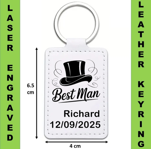 Laluminter Groomsmen Keychain - "Groomsman For A Day, Best Friend For Life" Silver Keychain