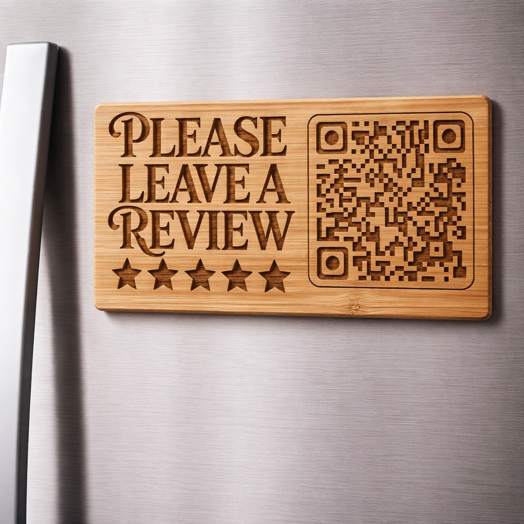 Review bamboo magnet QR Code Sign