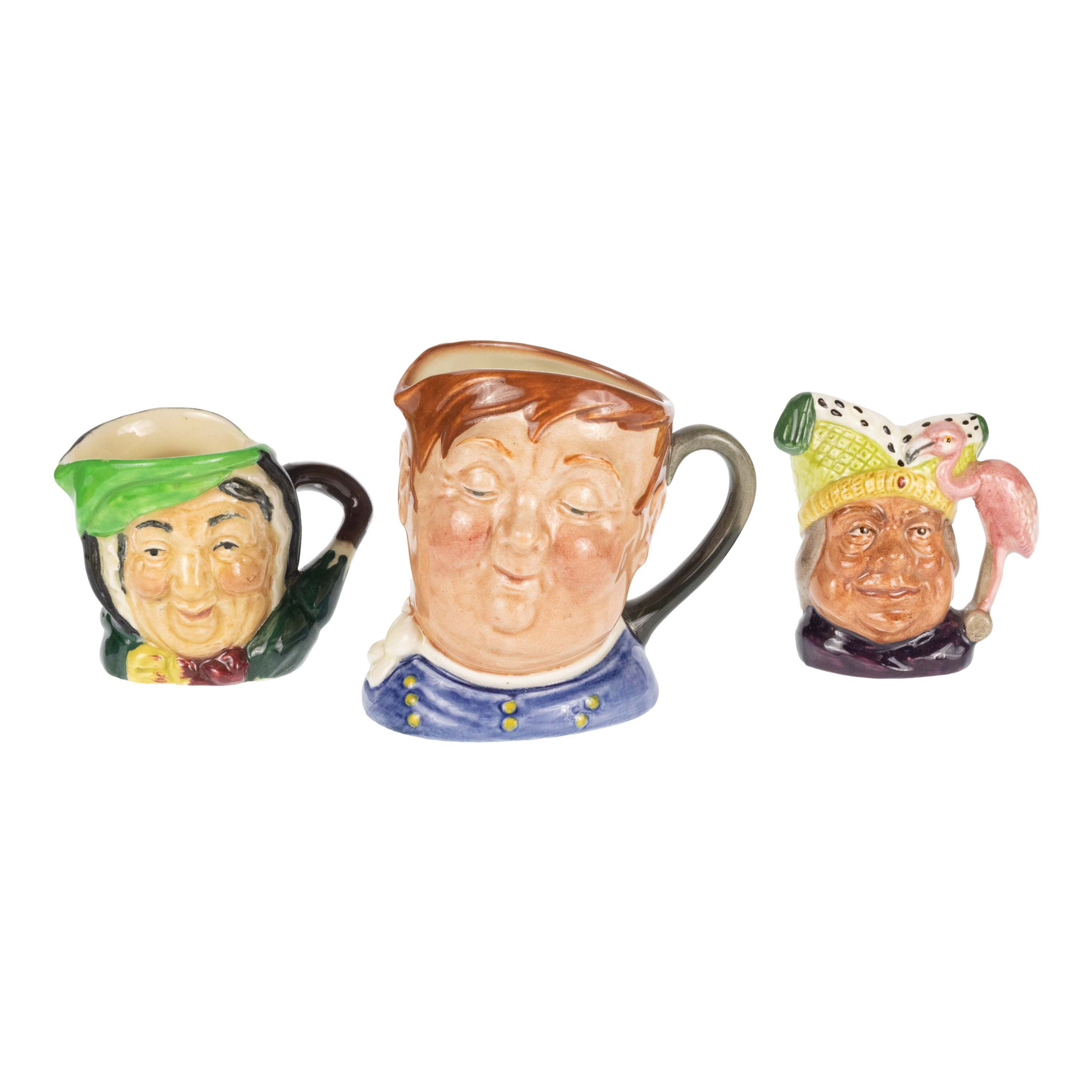 Vintage Royal Doulton 3 Character Miniature Toby Jug Set