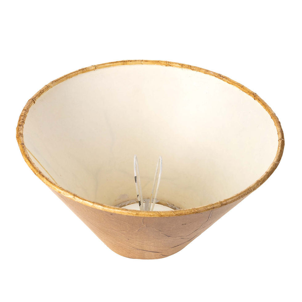 Vintage small lamp shade faux goat skin for antique or traditional decor, depth