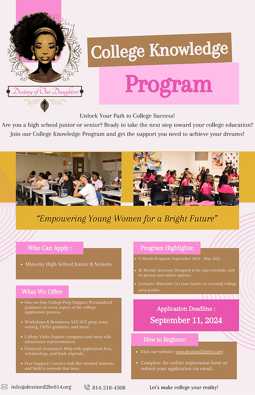 College Knowledge Program One Page Flyer