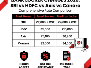 Bank Locker Charges 2026: SBI vs HDFC vs Axis vs Canara Comparison