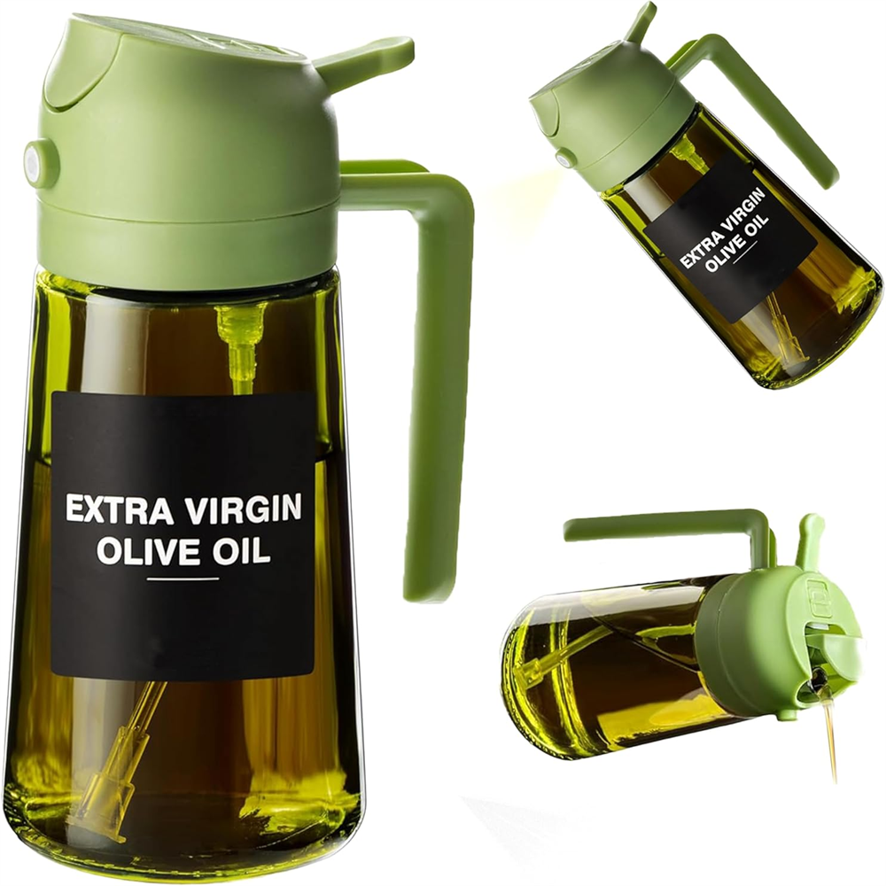 470 ml Oil Sprayer for Cooking,2-in-1 Olive Oil Dispenser and Oil Spray Bottle,O