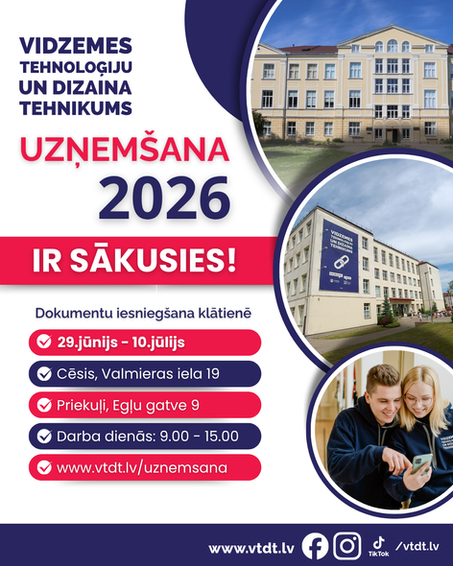 Uzņemšana 2026 ir sākusies