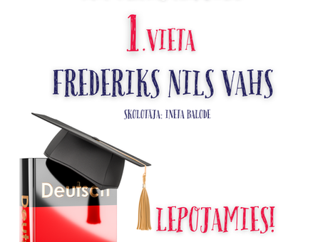 Cēsu novada vācu valodas olimpiādes uzvarētājs – Frederiks Nils Vahs
