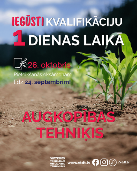 Iegūsti augkopības tehniķa kvalifikāciju vienas dienas laikā!