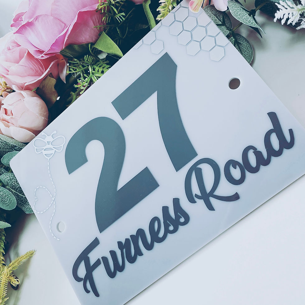 Thumbnail: Grey Bee Door Number Address Sign