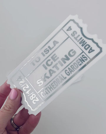 Thumbnail: Personalised White Acrylic Ticket