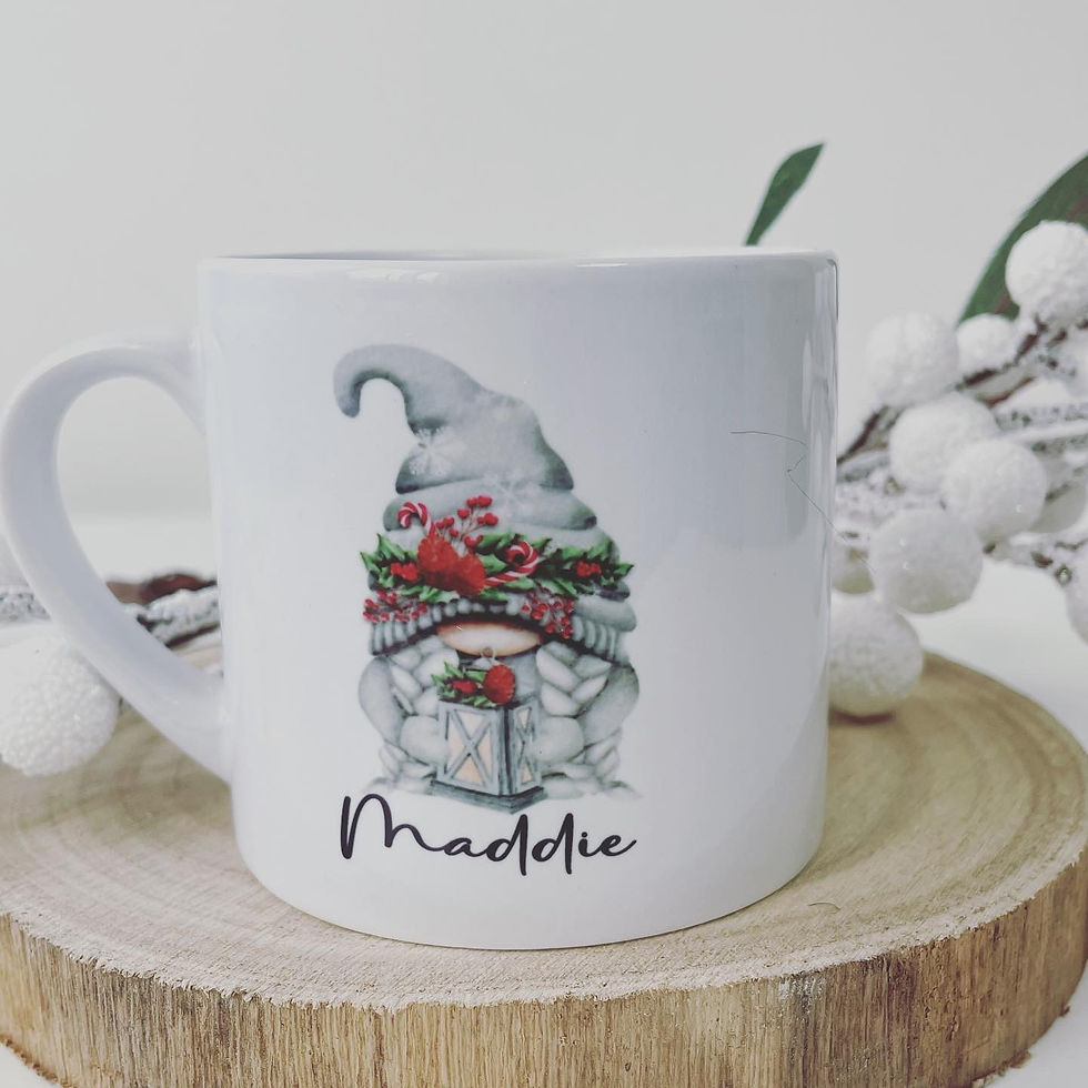 Thumbnail: Christmas Grey Gnome Personalised Mug