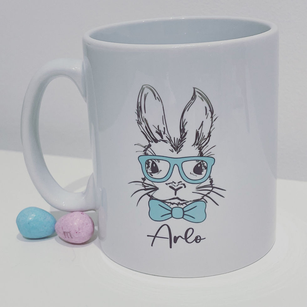 Thumbnail: Personalised Glasses and Bowtie Bunny Mug