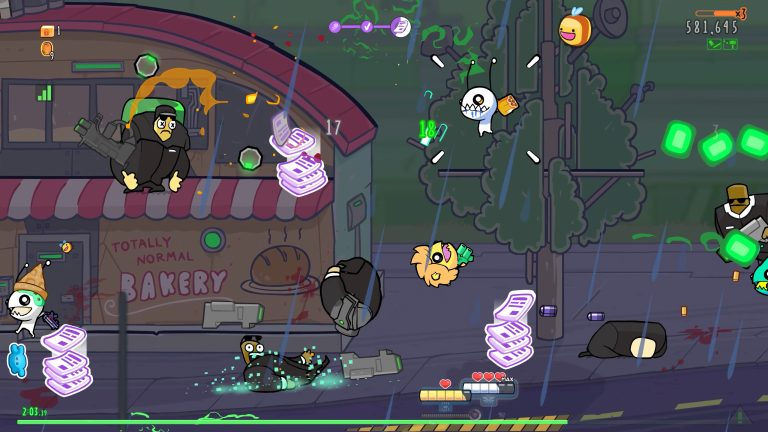 Alien Hominid Invasion: Co-op gameplay of players gathering intel and defeating enemies. Image courtesy of The Behemoth.