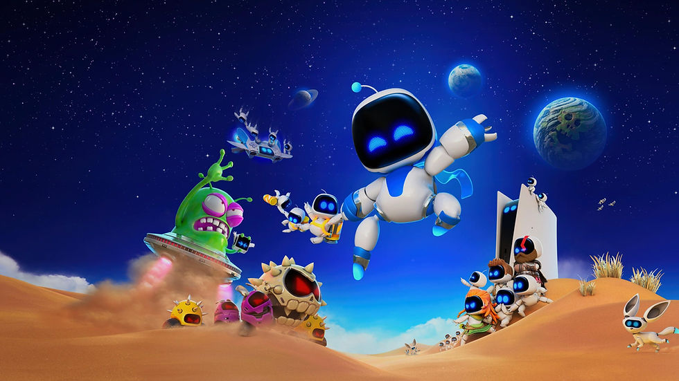 Astro Bot splash screen. Captured on PS5 (Jesse Illanes)