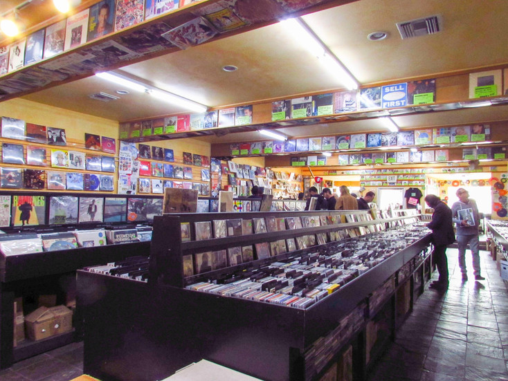 Freakbeat Records in Sherman Oaks – Overview of the store, showcasing their CD and record aisles. NG