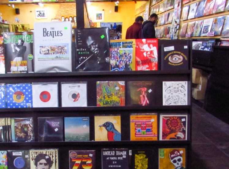 Books, CD sets and music DVDs that Freakbeat Records in Sherman Oaks sell. (Nyan Gavino)