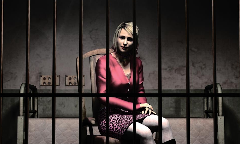 Maria from Silent Hill 2 in the jail cell where she tries to sexually tempt James to rush and save her.