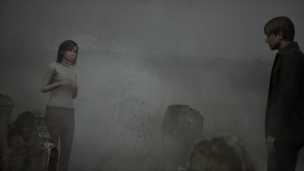 James meeting Angela Orosco, another person who was “called back” to return to Silent Hill. Captured on PS5. (Jesse Illanes)