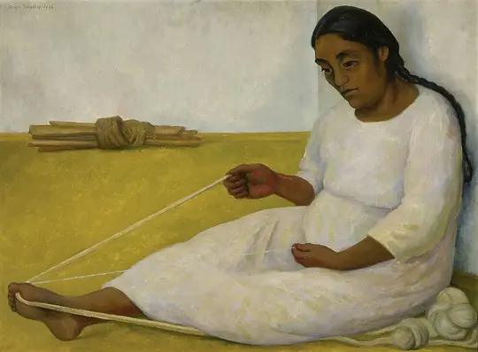 Diego Rivera mujer indigena tejiendo.webp