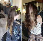 before and after photo of a block color and cut