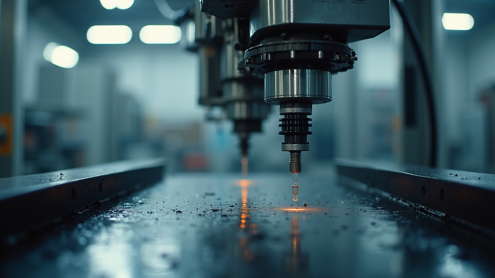 Eye-level view of injection molding machine in operation