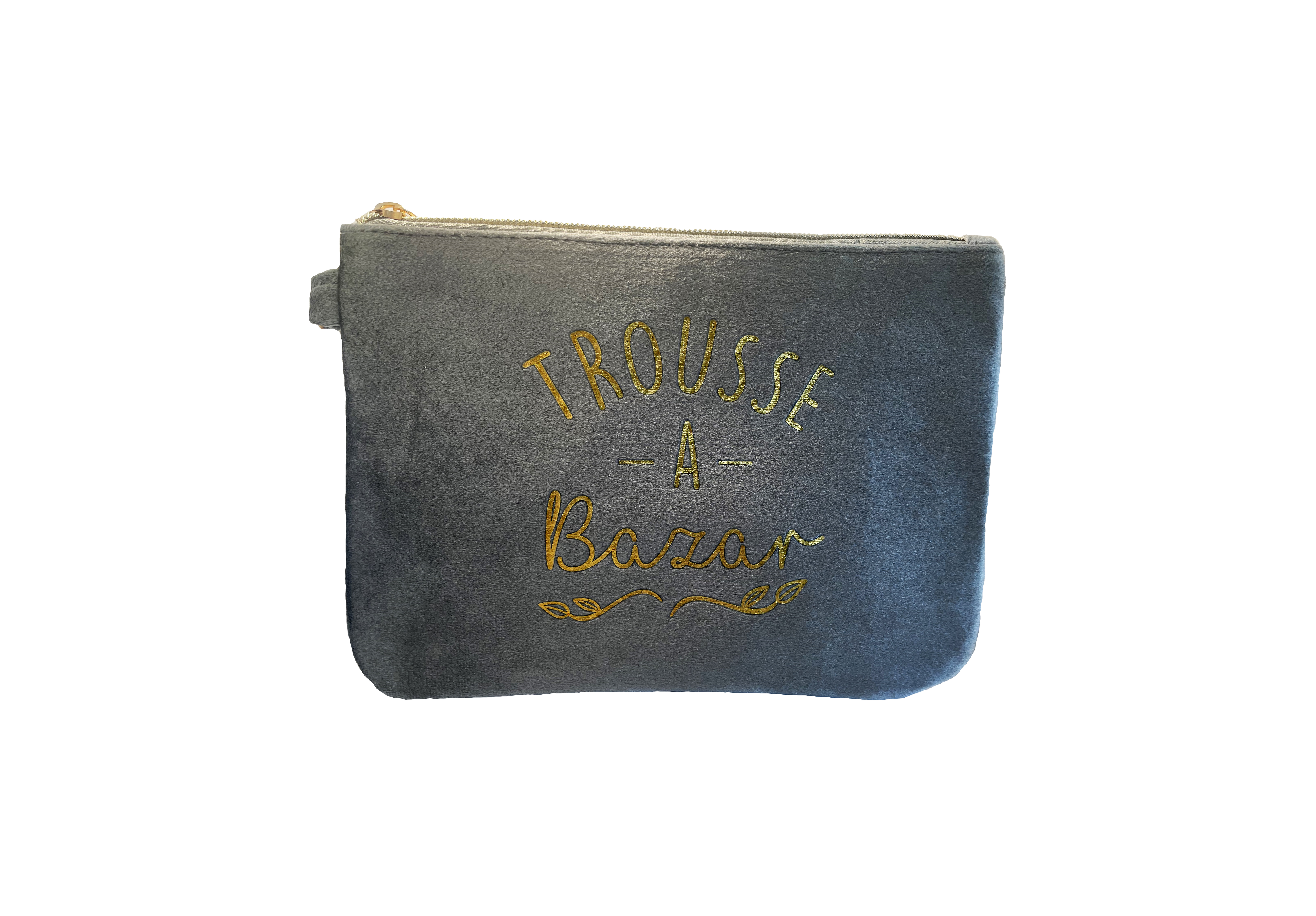 Pochette Velours floquée La trousse à Bazar